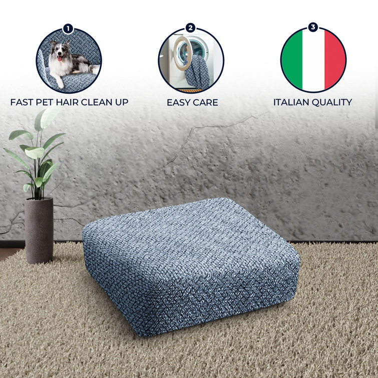 Venezia Blue Stretch T-Cushion Sofa Slipcover