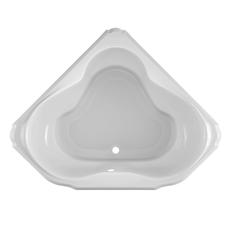 Marineo 60" White Acrylic Corner Drop-in Soaking Bathtub