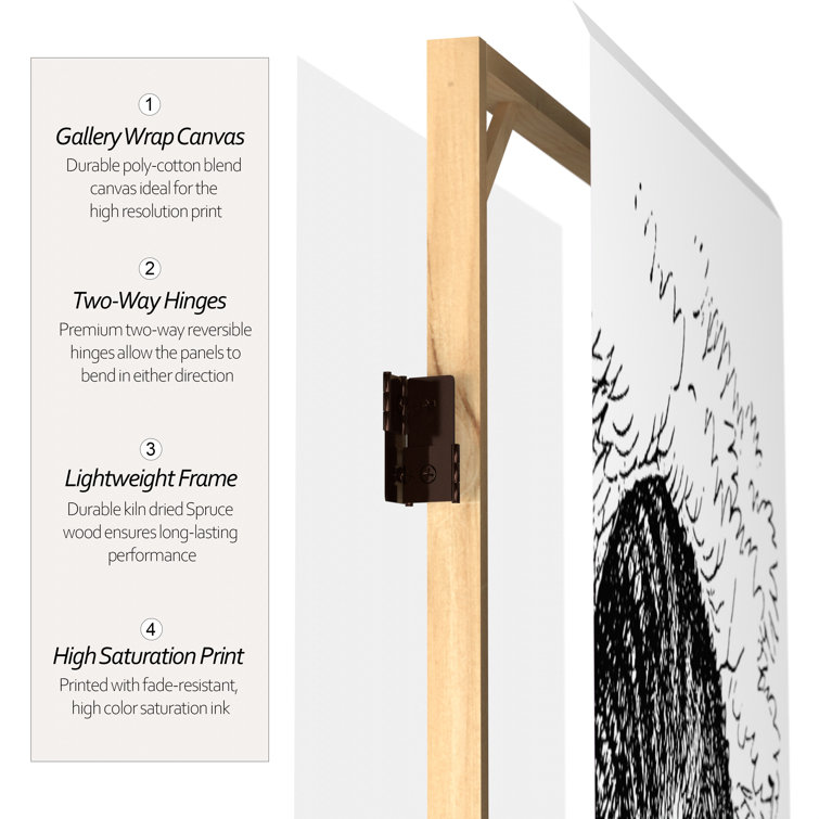 72" x 48" Double Sided Alice in Wonderland 3 Panel Room Divider