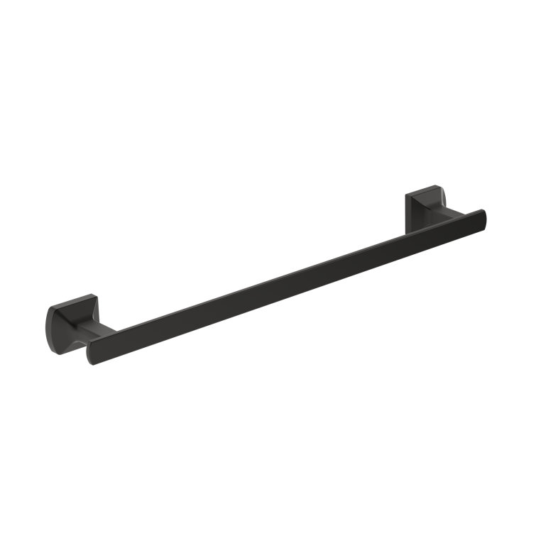 Verity Matte Black 24-inch Wall Mounted Single Towel Bar