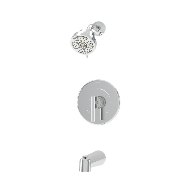 Polished Chrome Wall Mounted Multi Spray Tub & Shower Faucet