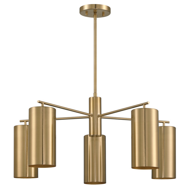 Noble Brass 5-Light Adjustable Metal Chandelier