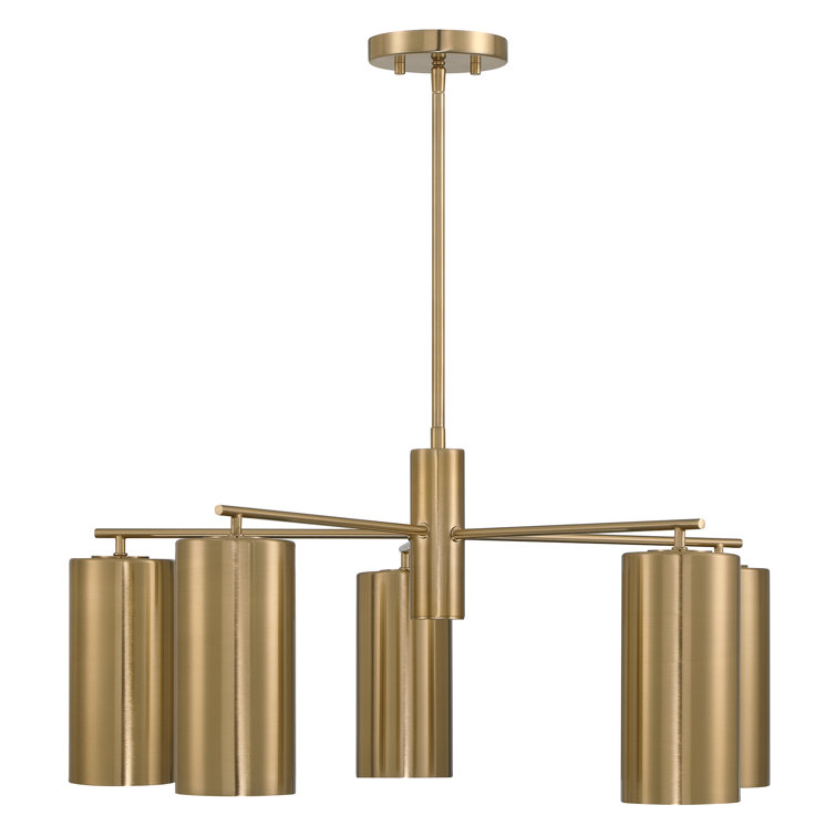 Noble Brass 5-Light Adjustable Metal Chandelier