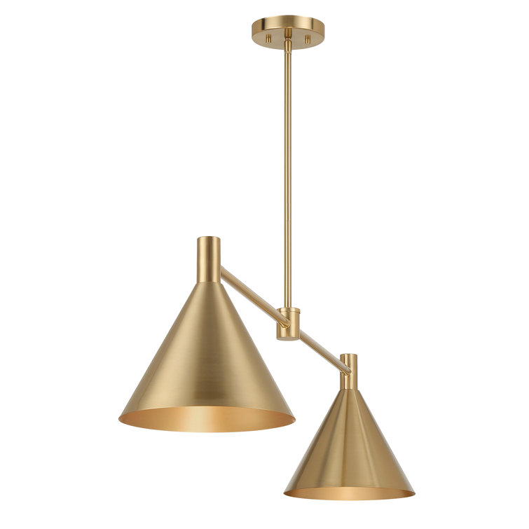 Noble Brass Adjustable 2-Light Metal Linear Chandelier