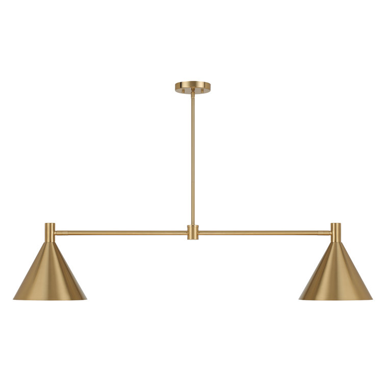 Noble Brass Adjustable 2-Light Metal Linear Chandelier