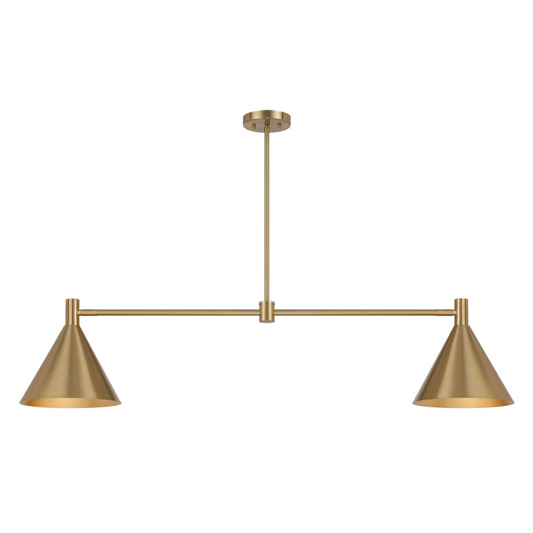 Noble Brass Adjustable 2-Light Metal Linear Chandelier