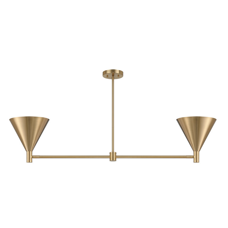 Noble Brass Adjustable 2-Light Metal Linear Chandelier
