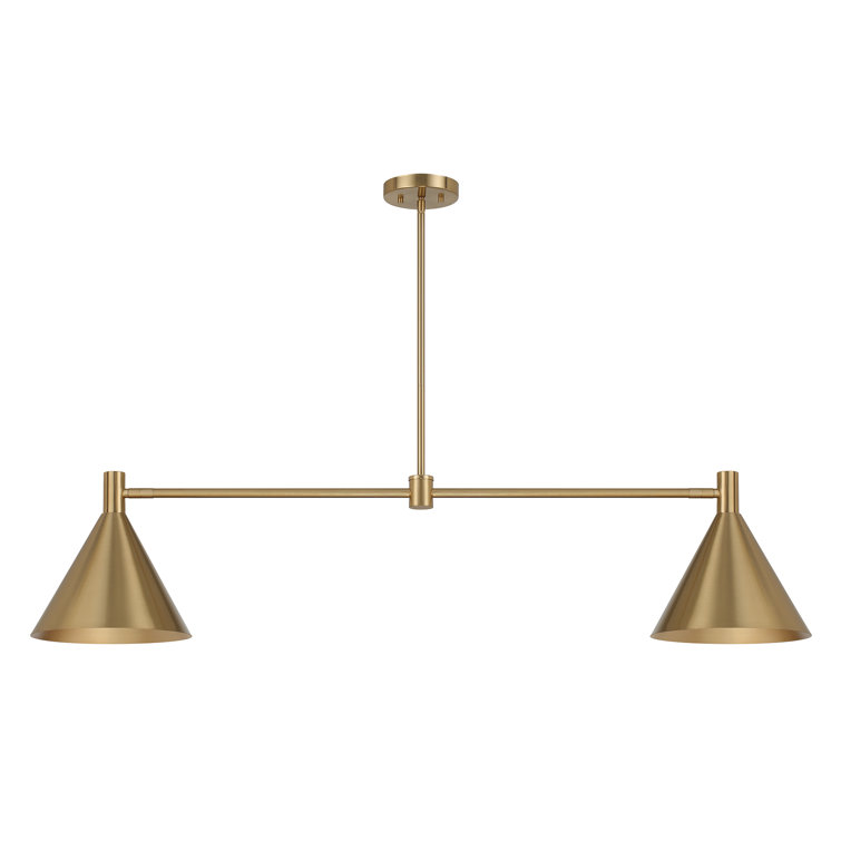 Noble Brass Adjustable 2-Light Metal Linear Chandelier