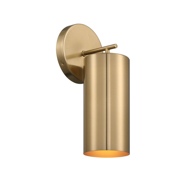 Noble Brass Dimmable Metal Cylinder Wall Sconce