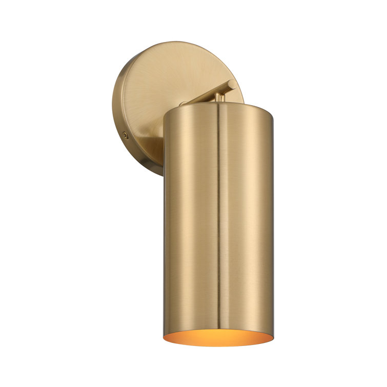 Noble Brass Dimmable Metal Cylinder Wall Sconce