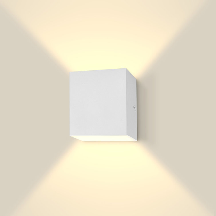 White Square LED Up and Down Wall Sconce