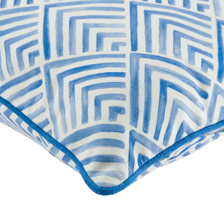 Portosol Ocean Blue and White 20" Outdoor Pillow Cover