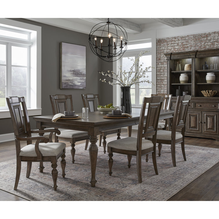 Woodbury Brown Wooden Arm Chair with Upholstered Seat