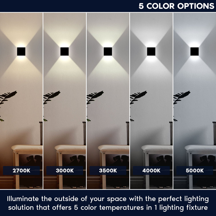 Black Metal LED Up and Down Wall Sconces Set