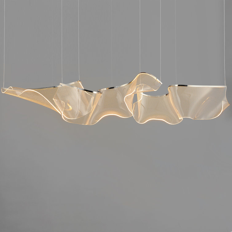 Polished Chrome 3-Light LED Pendant with Patterned Acrylic Shades