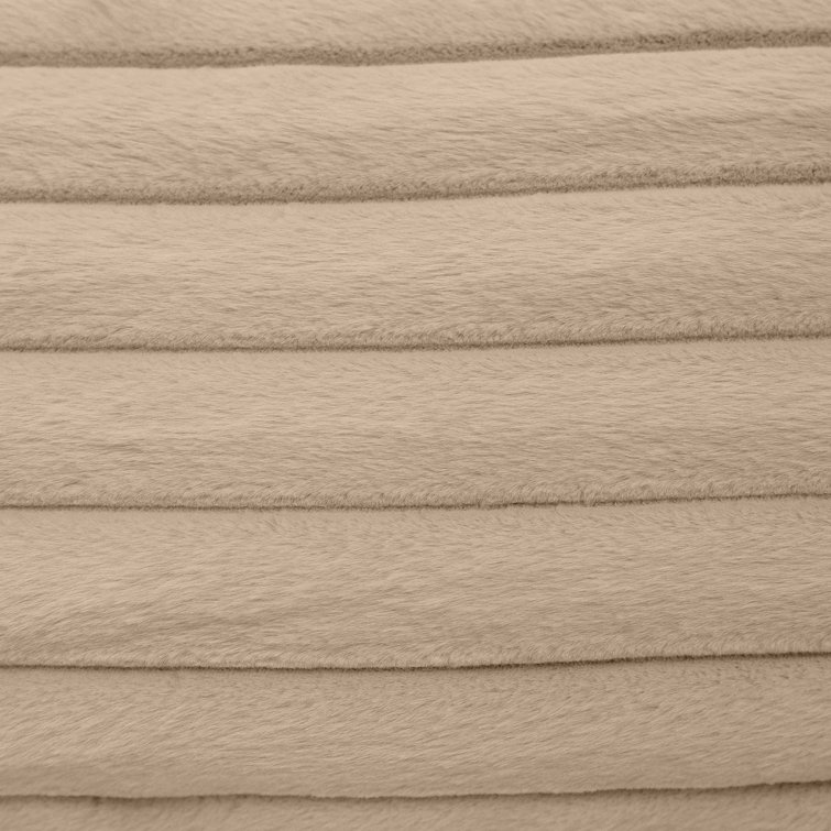 Taupe Faux Fur Rectangular Accent Pillow