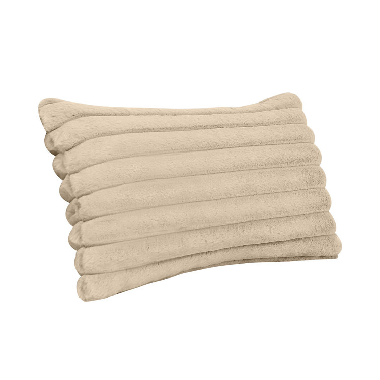 Taupe Faux Fur Rectangular Accent Pillow