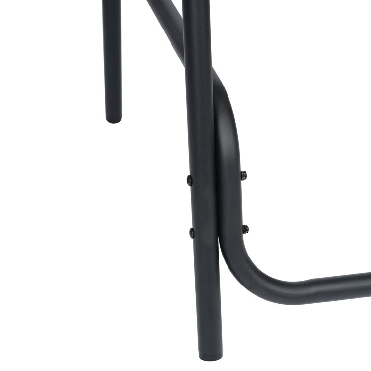 Black Aluminum Frame Indoor-Outdoor Rattan Barstools, Set of 2