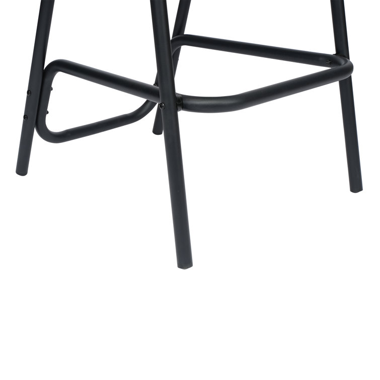 Black Aluminum Frame Indoor-Outdoor Rattan Barstools, Set of 2