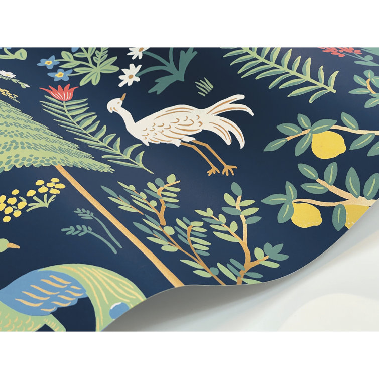 Menagerie Navy 27" L x 27" W Smooth Wallpaper Roll