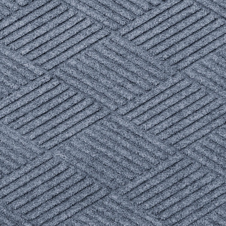 Bluestone Rubber Rectangle Outdoor Doormat with Diamond Pattern