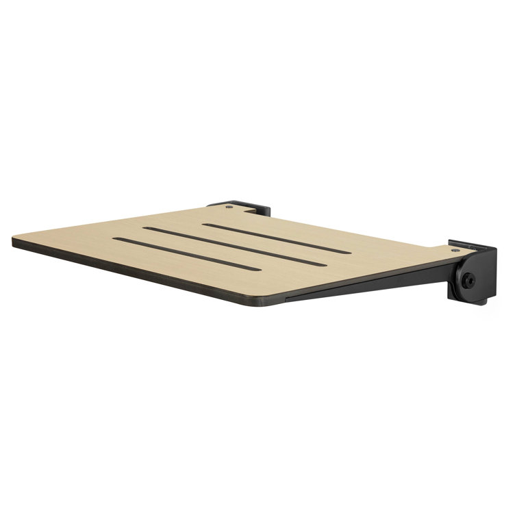 Slimline Teak Folding Wall Mount Shower Bench Seat