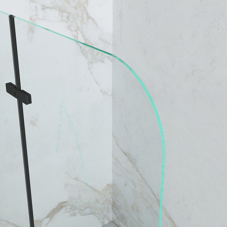 Black 43" x 55" Frameless Glass Tub Door