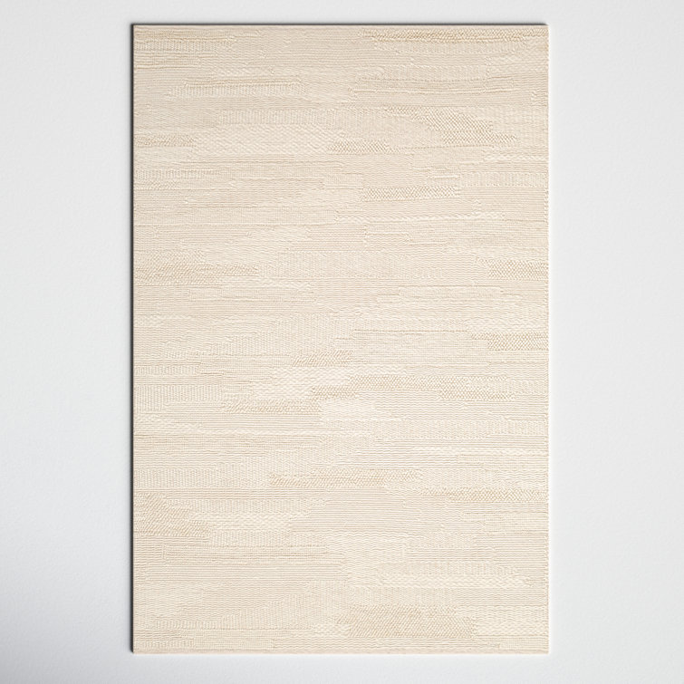 Handwoven Cream Wool Flatweave 8' x 10' Rug