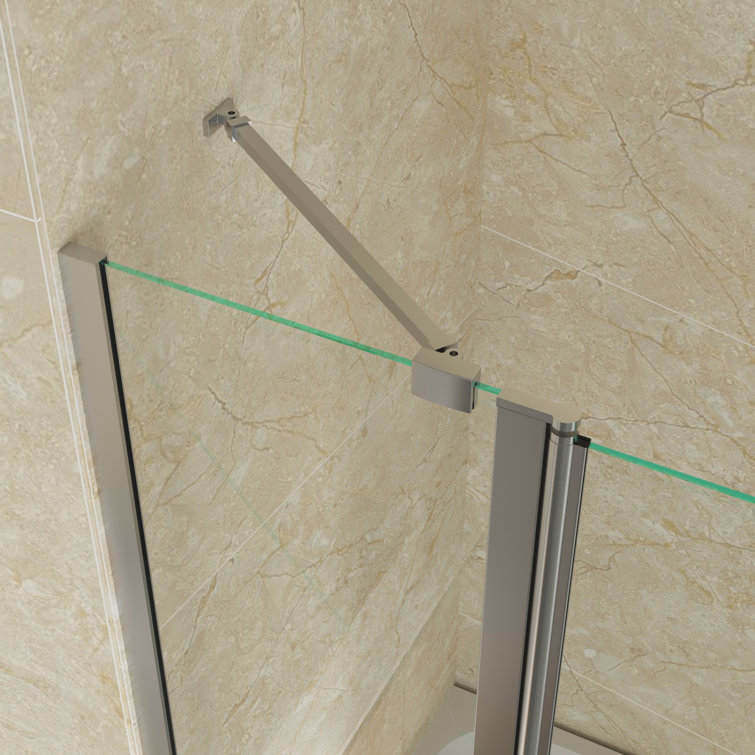 Matte Black Frameless Tub Door with Clear Tempered Glass