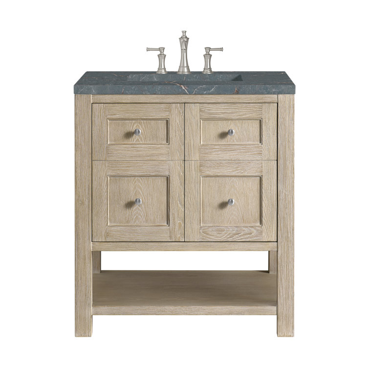 Breckenridge 30" Whitewashed Oak Single Vanity with Charcoal Soapstone Top