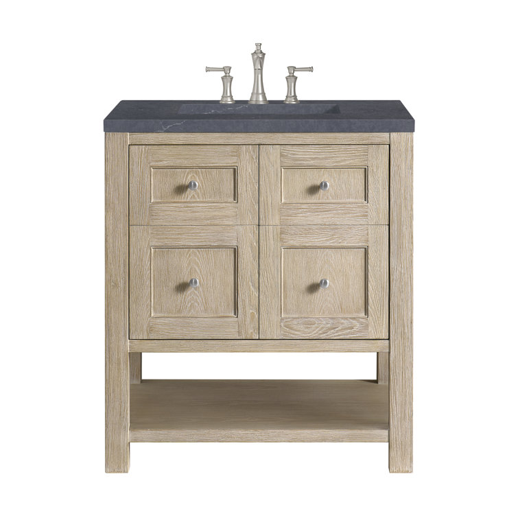 Breckenridge 30" Whitewashed Oak Single Vanity with Charcoal Soapstone Top