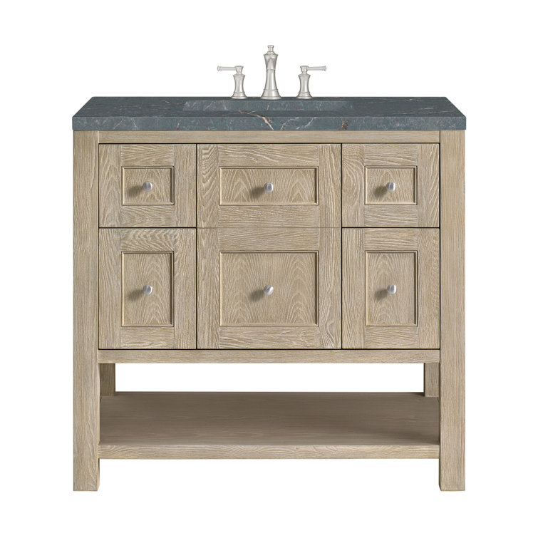 Breckenridge 36" Whitewashed Oak Single Vanity with Solid Surface Top