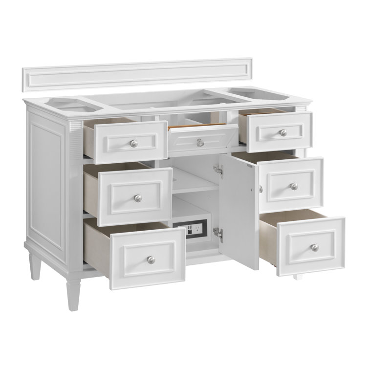 Bright White 48'' Plywood Single Bathroom Vanity Base