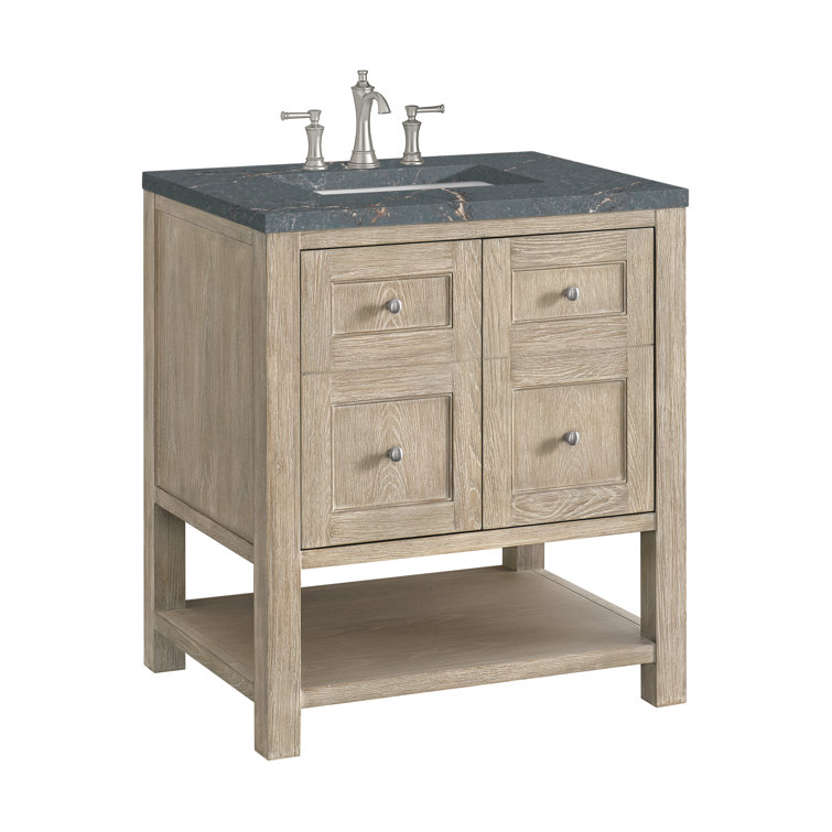 Breckenridge 30" Whitewashed Oak Single Vanity with Charcoal Soapstone Top