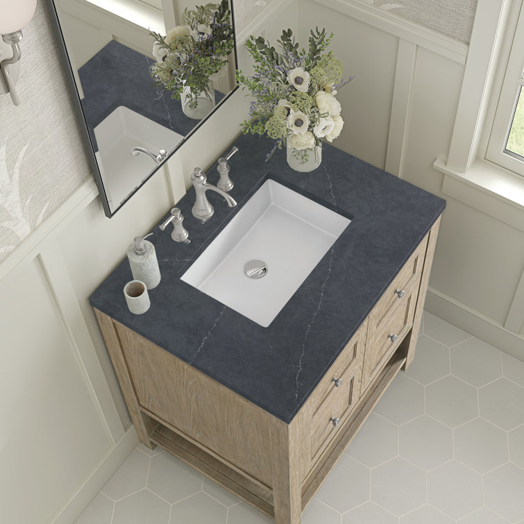 Breckenridge 30" Whitewashed Oak Single Vanity with Charcoal Soapstone Top