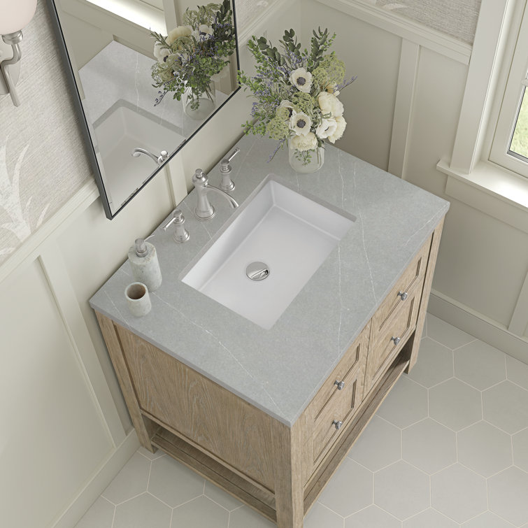 Breckenridge 30" Whitewashed Oak Single Vanity with Charcoal Soapstone Top