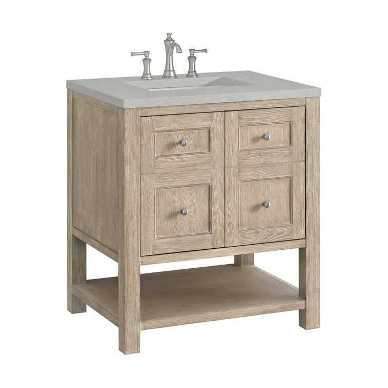 Breckenridge 30" Whitewashed Oak Single Vanity with Charcoal Soapstone Top