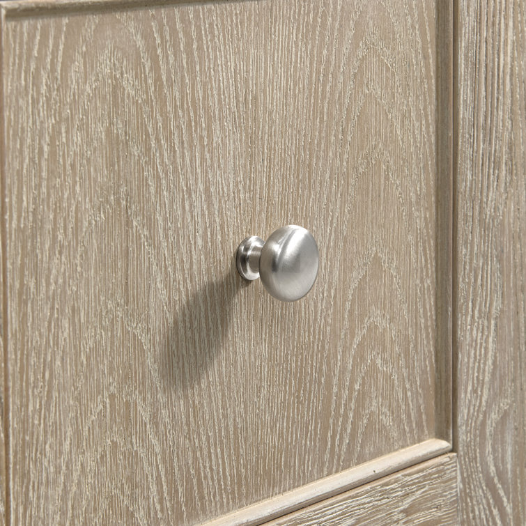 Whitewashed Oak 30" Freestanding Single Vanity Base with Satin Nickel Hardware