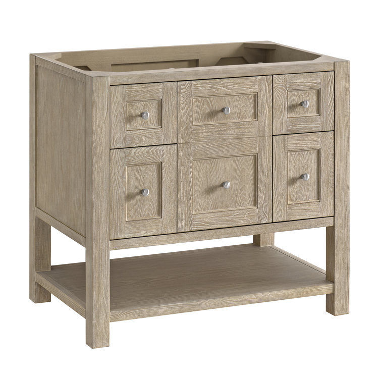Breckenridge 36" Whitewashed Oak Single Vanity with Solid Surface Top