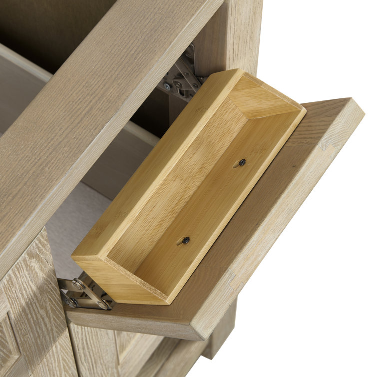 Breckenridge 36" Whitewashed Oak Single Vanity with Solid Surface Top