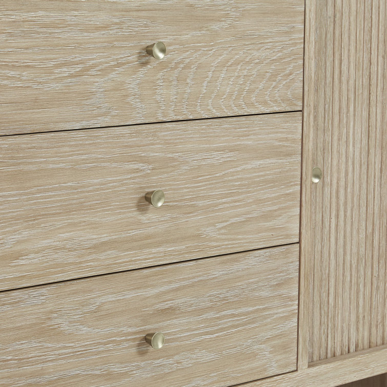 Sunwashed Oak 72" Double Freestanding Vanity with White Quartz Top