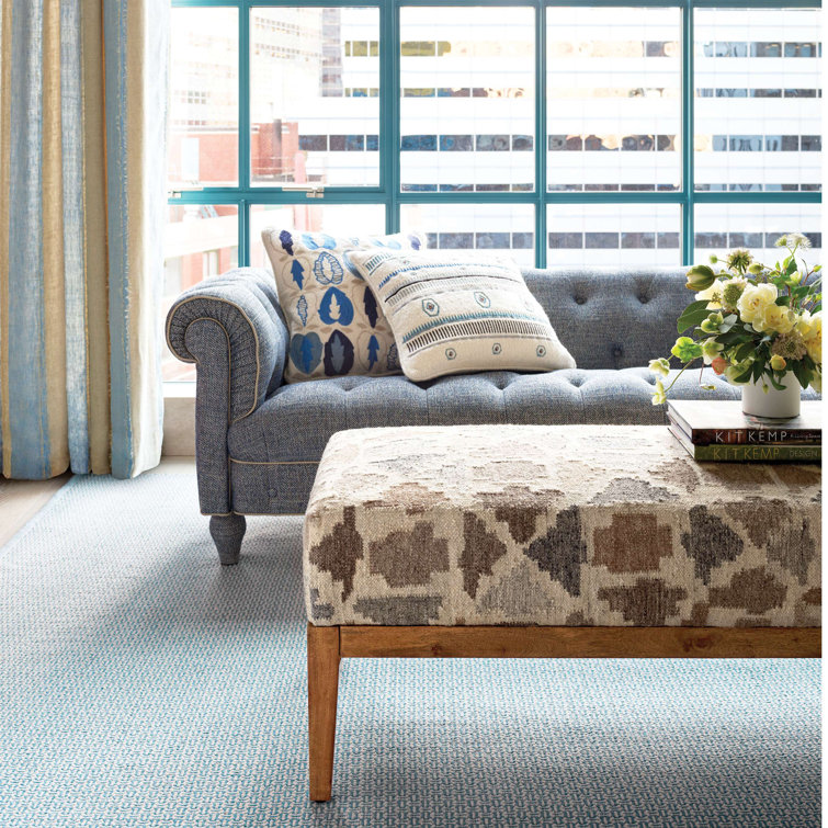 Beach Style Linen Lapis Curtain Panel 50" x 96"