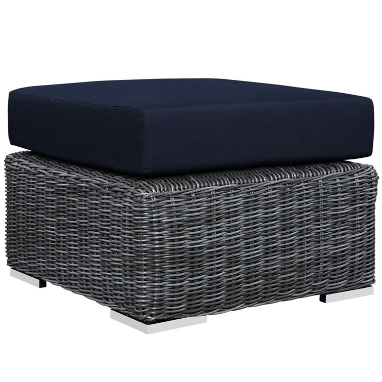 Canvas Navy 3-Piece Outdoor Rattan Sectional Set