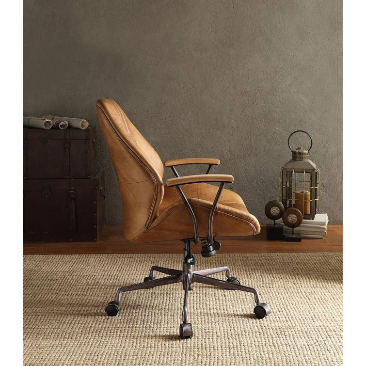 Hamilton 42'' Coffee Top Grain Leather Swivel Executive Chair