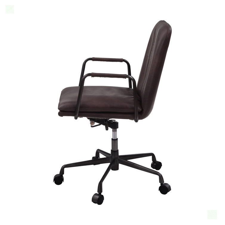 High-Back Mars Leather Executive Swivel Office Chair with Metal Accents