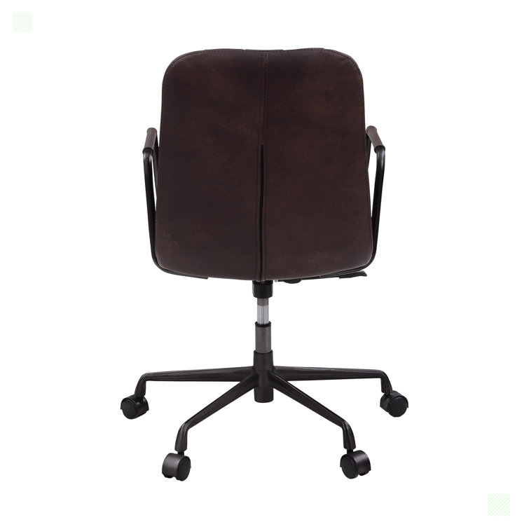 High-Back Mars Leather Executive Swivel Office Chair with Metal Accents