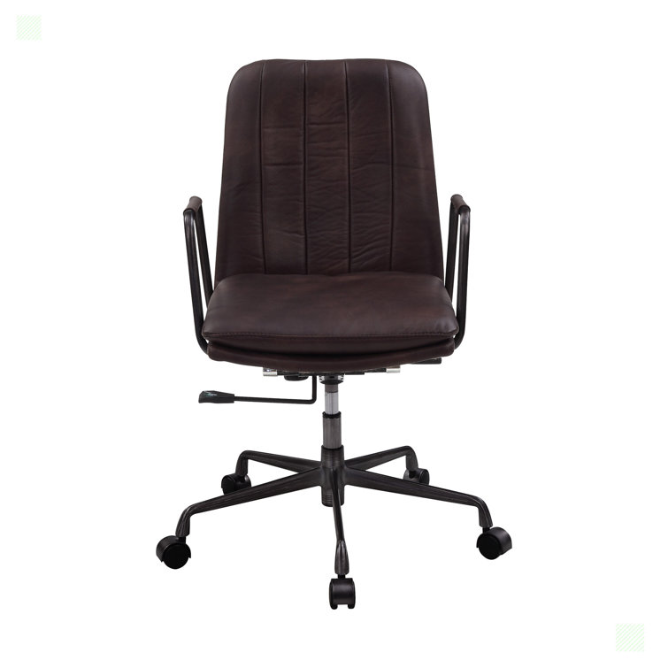 High-Back Mars Leather Executive Swivel Office Chair with Metal Accents