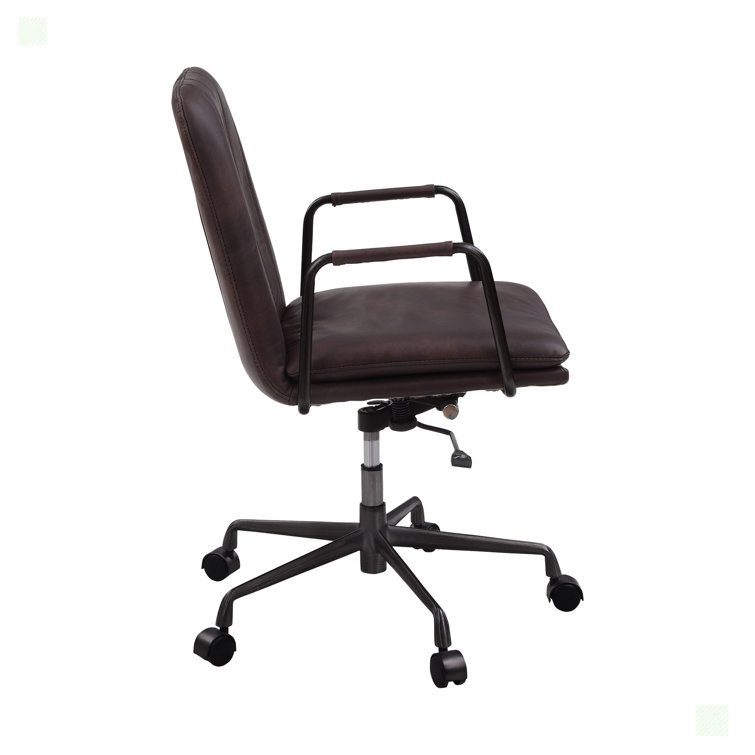 High-Back Mars Leather Executive Swivel Office Chair with Metal Accents