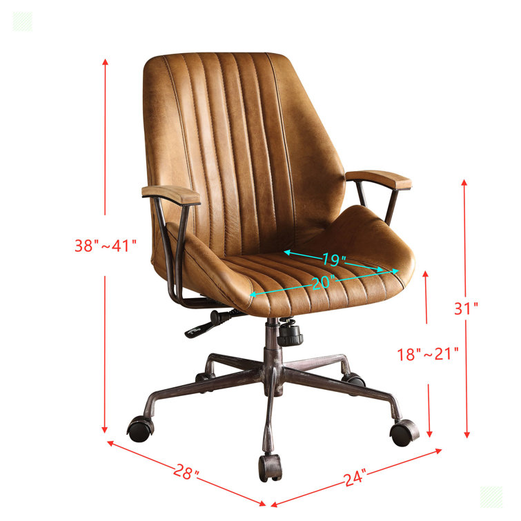 Hamilton 42'' Coffee Top Grain Leather Swivel Executive Chair
