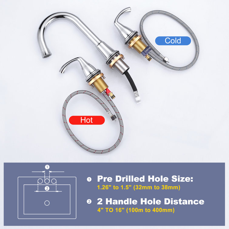Polished Chrome 8 in. Widespread Double Handle Bathroom Faucet